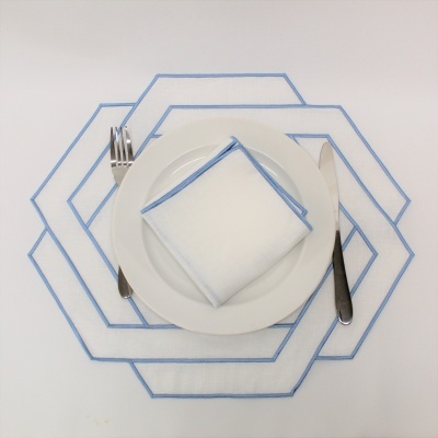 Mantel individual/Servilleta Hexagonal Simple Lino JOL