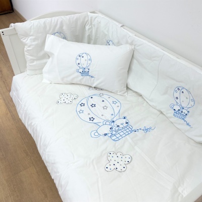 Conjunto Edredón Bordado Algodón Balões