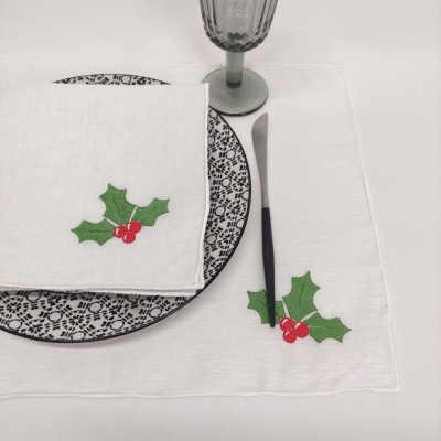 Mantel Individual/Servilleta Lino Of Rollo Acebo White