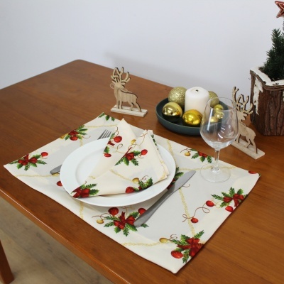Mantel Individual/Servilleta/Camino de Mesa Double JingleBells