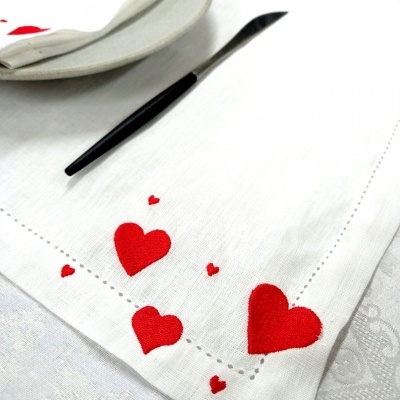 Servilleta/Mantel Individual Enamorados Lino JOL/COL