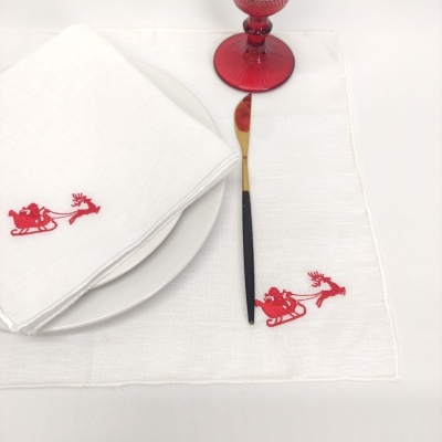 Mantel Individual/Servilleta Lino Of Rollo Trineo White