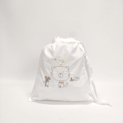 Bolsa Bebe Algodón Gato Personalizable