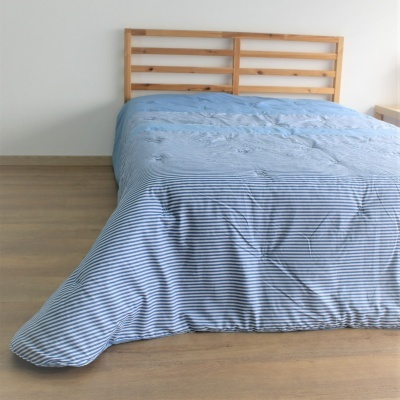 Edredón Decorativo Rayado Azul