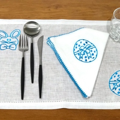 Mantel individual/Servilleta Azul Pascua Lino JOL/COL