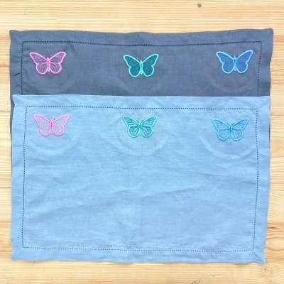 Servilleta/Mantel Individuales Mariposas Lino JOL/COL
