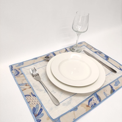 Mantel Individual Doble Light Blue