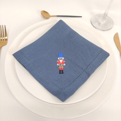 Servilleta Lino Of Soldado Blue Vainica