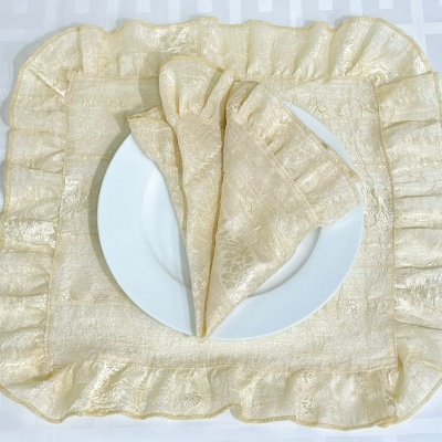 Mantel Individual/Servilleta Organza Dourado