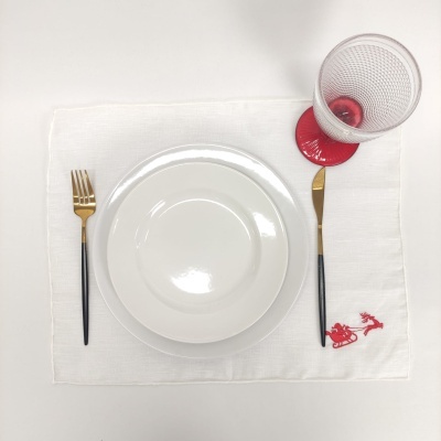 Mantel Individual/Servilleta Lino Of Rollo Trineo White