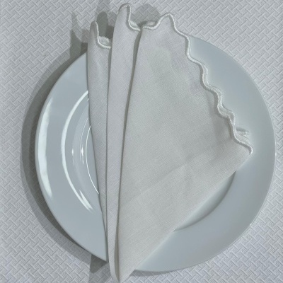 Servilleta Blanco Ondas Lino COL