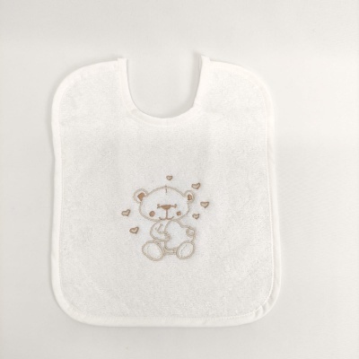 Babero Felpa Oso Corazones Personalizable