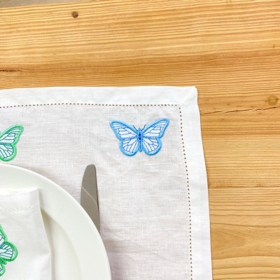 Servilleta/Mantel Individuales Mariposas Lino JOL/COL