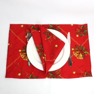 Mantel Individual/Servilleta/Camino de Mesa Double JingleBells