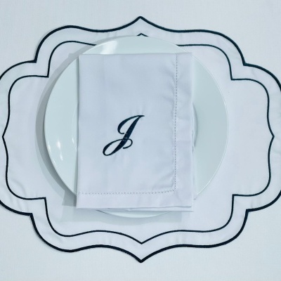 Mantel Individual / Servilleta Letras en Algodón