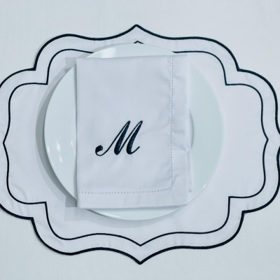 Mantel Individual / Servilleta Letras en Algodón