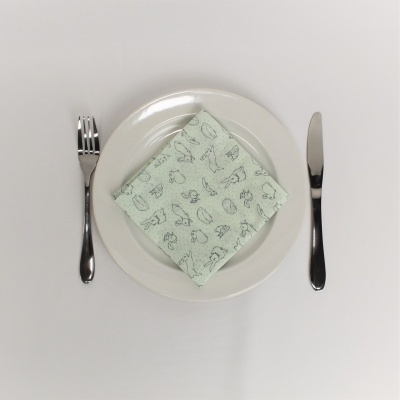 Mantel Individual Duplo Easter Coelhos GREEN