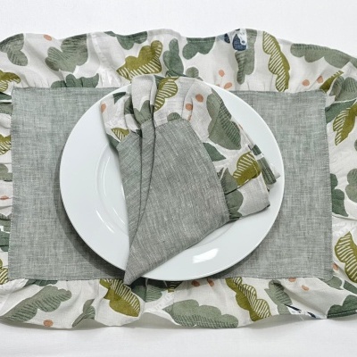 Mantel Individual/Servilleta Lino Volante