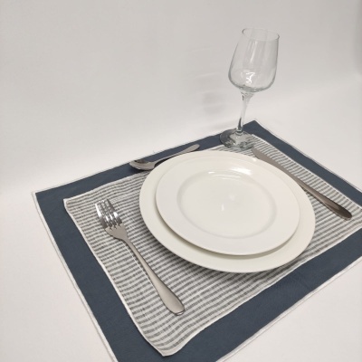 Mantel Individual Doble Gris