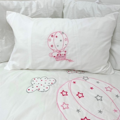 Conjunto Edredón Bordado Algodón Balões