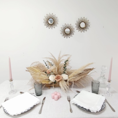 Mantel Encaje Flores Lino JOL