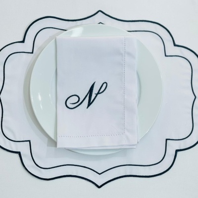 Mantel Individual / Servilleta Letras en Algodón