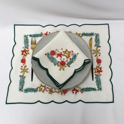 Mantel individual/Servilleta Acebo Lino COL