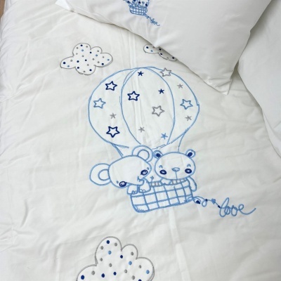 Conjunto Edredón Bordado Algodón Balões