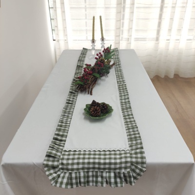 Mantel individual/Servilleta/Camino de mesa vichy verde