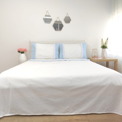 Juego de Sábanas Duque Blue Volante Juego de Sábanas Duque Blue Volante