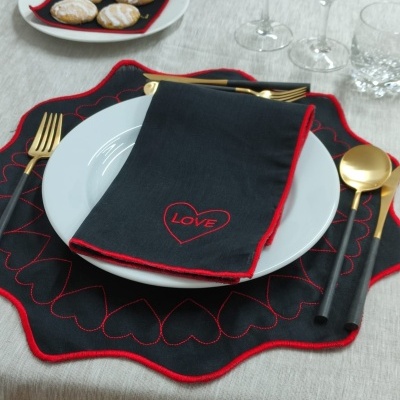 Mantel individual/Servilleta San Valentín