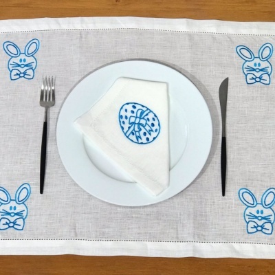 Mantel individual/Servilleta Azul Pascua Lino JOL/COL