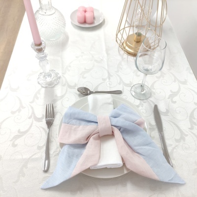 Porta Servilletas Rosa y Azúl Pastel