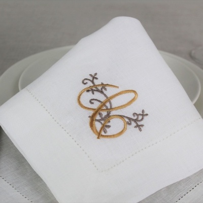 Servilleta Bordado Letra Lino COL