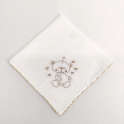 Muselina Algodón Beijinho Oso Corazones Personalizable