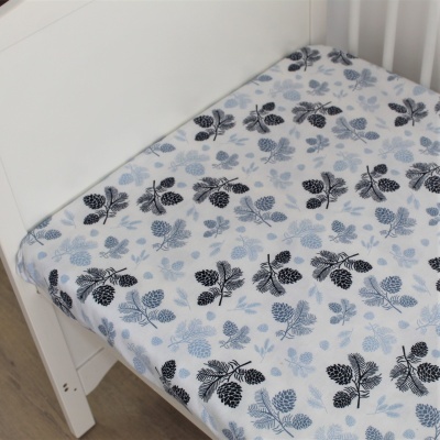 Sábana Bajera de Franela Pinha Azul Baby