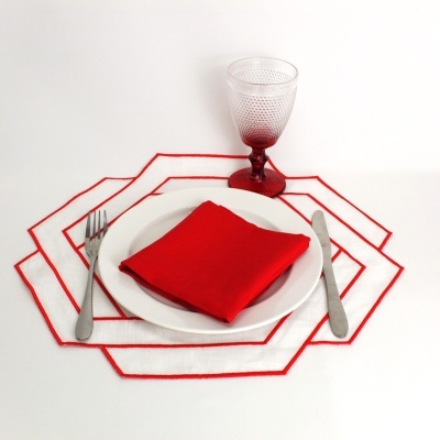 Mantel individual/Servilleta Hexagonal Simple Lino JOL