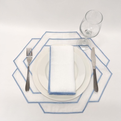 Mantel individual/Servilleta Hexagonal Simple Lino JOL