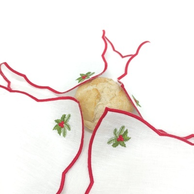 Servilleta Cesta de Pan Christmas Lino JOL/COL