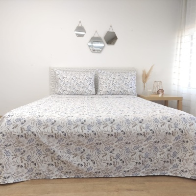 Juego de Sábanas de Franela Ramas y Pétalos