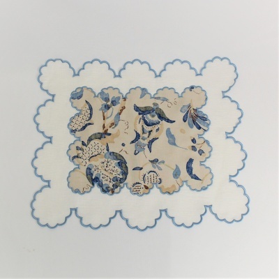 Mantel Individual/Servilleta Belle Blue Lino COL