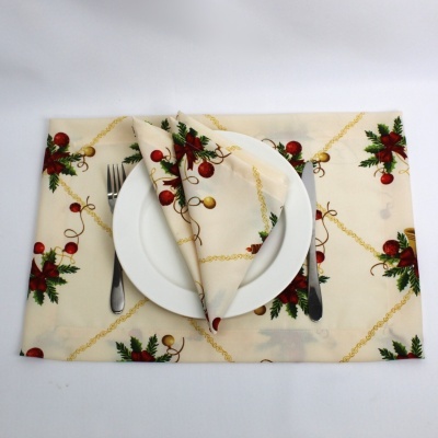 Mantel Individual/Servilleta/Camino de Mesa Double JingleBells