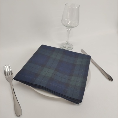 Servilleta Algodón Cuadrados Azules Verdes