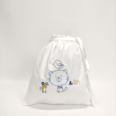 Bolsa Bebe Algodón Gato Personalizable