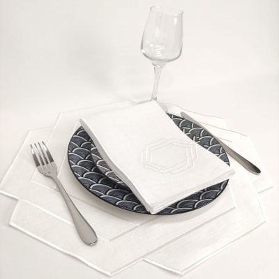 Mantel individual/Servilleta Hexagonal Double Lino JOL/COL