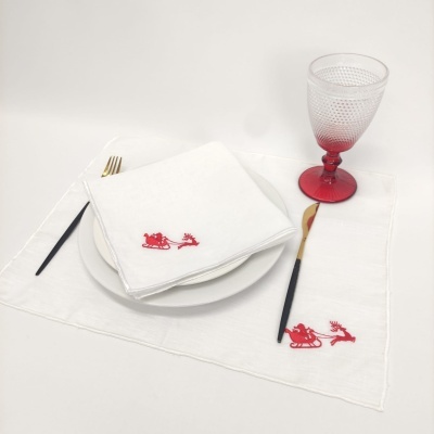 Mantel Individual/Servilleta Lino Of Rollo Trineo White