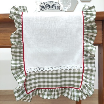 Mantel individual/Servilleta/Camino de Mesa Encanto Verde Lino COL