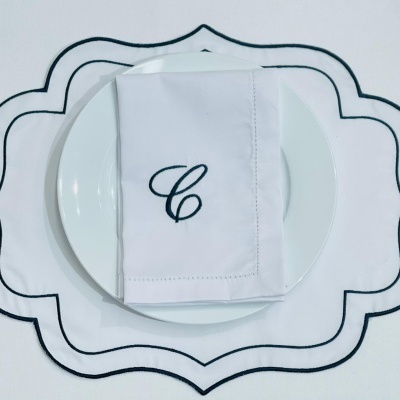 Mantel Individual / Servilleta Letras en Algodón