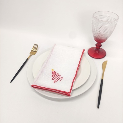 Servilleta Red Christmas Tree Rollo Lino JOL