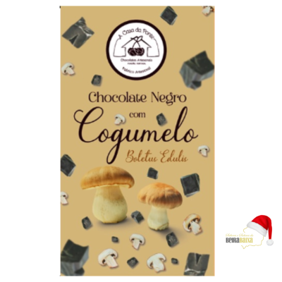 Embalagem de chocolate negro com cogumelo Boletus Edulis